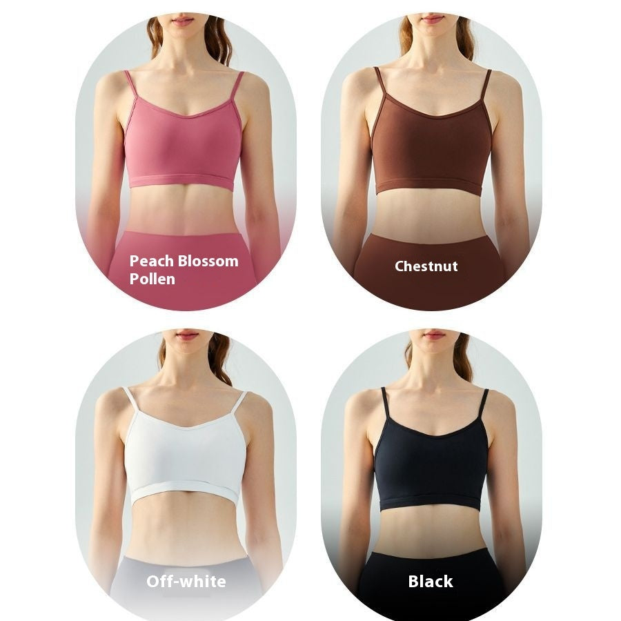 Yoga Vest Women's Water Drop Fixed Cup Spaghetti Strap Underwear