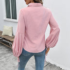 Striped Stitching Elegant Shirt For Women