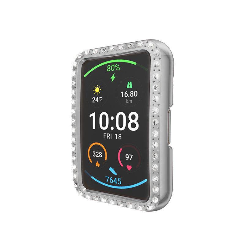 Suitable for Watch Fit Watch Single Row Diamond Half-pack PC Plating Protective Case